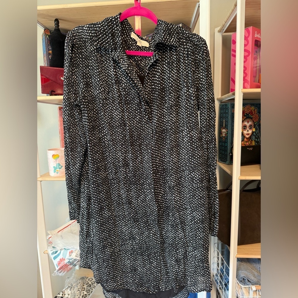 Cloth & Stone Shirt Dress – Black & White – Size Large